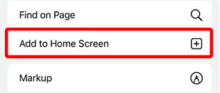 В меню выберите опцию Добавить на главный экран